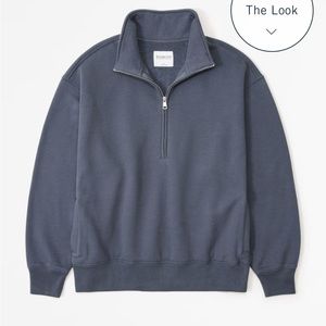 Abercrombie & Fitch Essential Vintage Sunday Half-Zip Dark Gray Size L